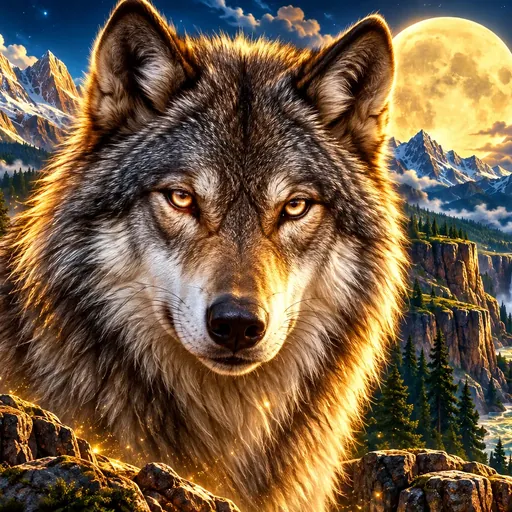 Wolf Gold cover art set against a wild nature backdrop